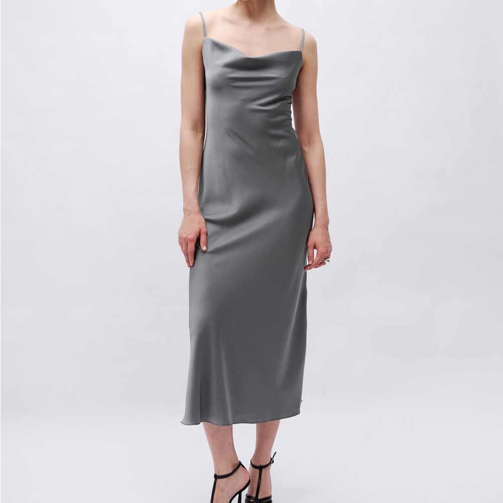 Dynamite Satin Cowl Neck Slip Dress